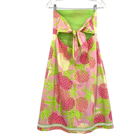 Lilly Pulitzer Vintage Pineapple Strapless Cotton Dress - Picture 2 of 13
